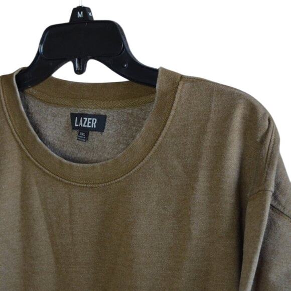 Lazer Men's Crewneck Burnout Fleece Sweatshirt Brown, Size XXL - Picture 3 of 5